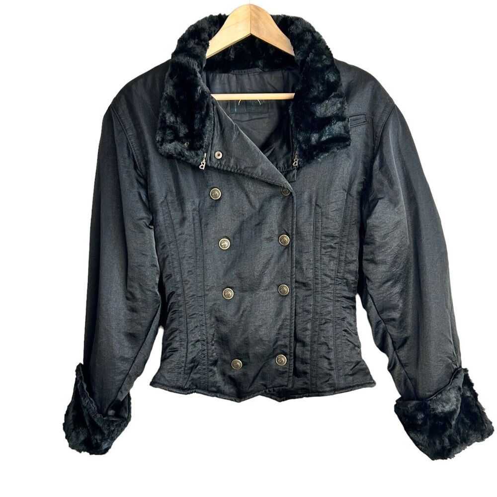 Bogner Black snow suit 2 piece set Jacket and pants womens 8 Faux Fur Equestrian - Picture 4 of 16